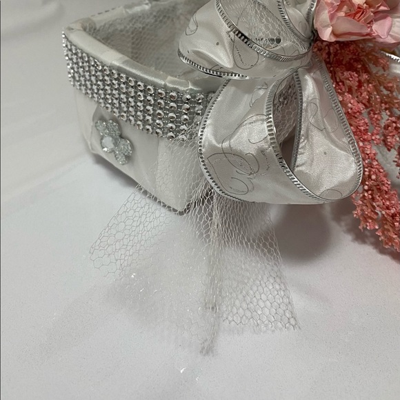 Handmade Coral Pink Flower Girl Basket - Picture 10 of 14